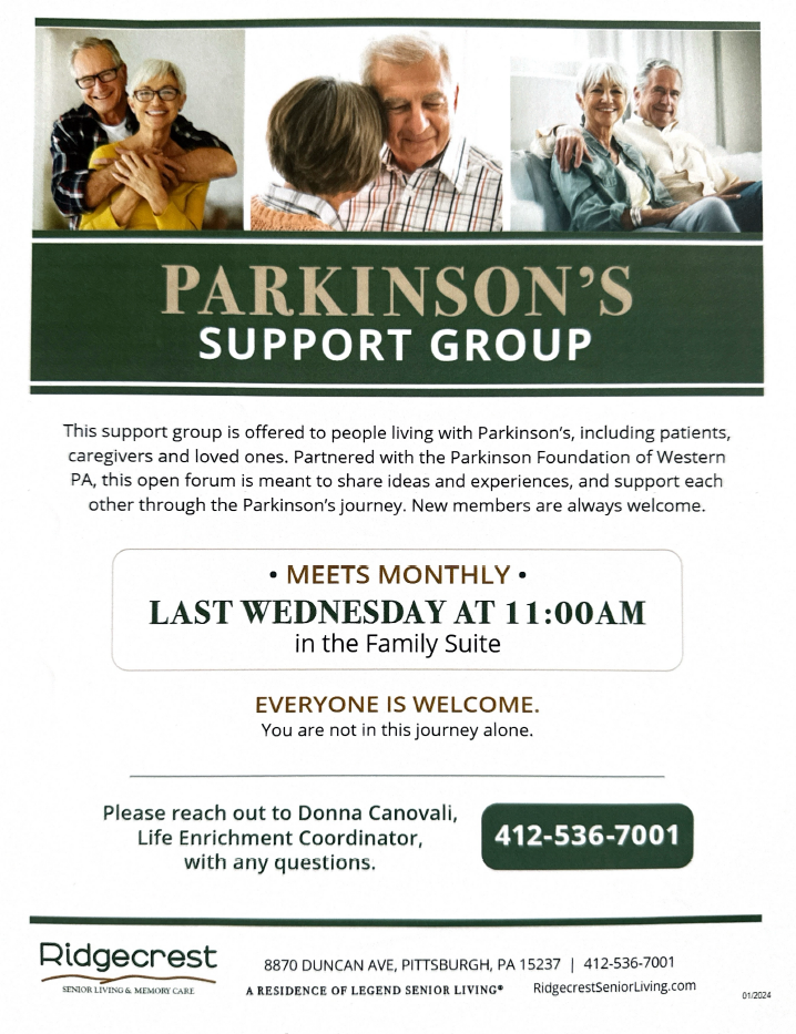 Parkinson's Support Group at Ridgecrest Senior Living